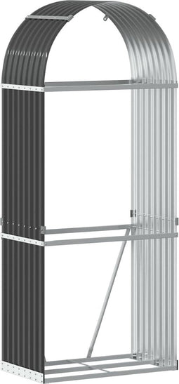 vidaXL - Haardhoutopslag - 80x45x190 - cm - gegalvaniseerd - staal - antraciet