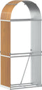 vidaXL - Haardhoutopslag - 80x45x190 - cm - gegalvaniseerd - staal - lichtbruin