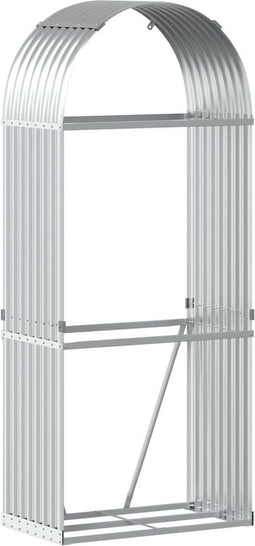vidaXL - Haardhoutopslag - 80x45x190 - cm - gegalvaniseerd - staal - zilverkleurig