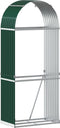 vidaXL - Haardhoutopslag - 80x45x190 - cm - gegalvaniseerd - staal - groen