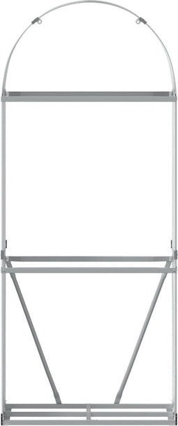 vidaXL - Haardhoutopslag - 80x45x190 - cm - gegalvaniseerd - staal - lichtgrijs