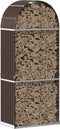 vidaXL - Haardhoutopslag - 80x45x190 - cm - gegalvaniseerd - staal - bruin