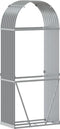 vidaXL - Haardhoutopslag - 80x45x190 - cm - gegalvaniseerd - staal - lichtgrijs