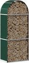 vidaXL - Haardhoutopslag - 80x45x190 - cm - gegalvaniseerd - staal - groen