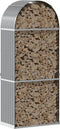vidaXL - Haardhoutopslag - 80x45x190 - cm - gegalvaniseerd - staal - lichtgrijs