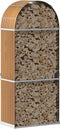 vidaXL - Haardhoutopslag - 80x45x190 - cm - gegalvaniseerd - staal - lichtbruin