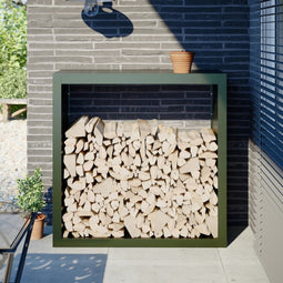 vidaXL - Haardhoutrek - 100x40x100 - cm - staal - groen