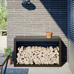 vidaXL - Haardhoutrek - 100x40x60 - cm - staal - zwart