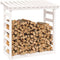 vidaXL - Haardhoutrek - 108x64,5x110 - cm - massief - grenenhout - wit