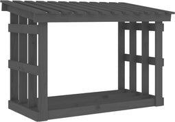 vidaXL - Haardhoutrek - 108x64,5x77 - cm - massief - grenenhout - grijs