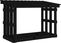 vidaXL - Haardhoutrek - 108x64,5x77 - cm - massief - grenenhout - zwart
