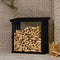 vidaXL - Haardhoutrek - 108x64,5x77 - cm - massief - grenenhout - zwart