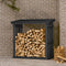 vidaXL - Haardhoutrek - 108x64,5x77 - cm - massief - grenenhout - zwart