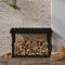 vidaXL - Haardhoutrek - 108x64,5x77 - cm - massief - grenenhout - zwart