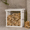 vidaXL - Haardhoutrek - 108x64,5x77 - cm - massief - grenenhout - wit