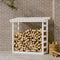 vidaXL - Haardhoutrek - 108x64,5x78 - cm - massief - grenenhout - wit