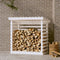 vidaXL - Haardhoutrek - 108x73x108 - cm - massief - grenenhout - wit