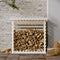 vidaXL - Haardhoutrek - 108x73x108 - cm - massief - grenenhout - wit