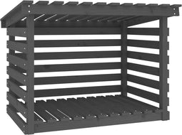 vidaXL - Haardhoutrek - 108x73x79 - cm - massief - grenenhout - grijs