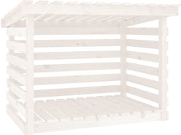 vidaXL - Haardhoutrek - 108x73x79 - cm - massief - grenenhout - wit