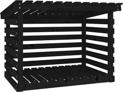 vidaXL - Haardhoutrek - 108x73x79 - cm - massief - grenenhout - zwart