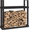 vidaXL - Haardhoutrek - 110x35x108,5 - cm - massief - grenenhout - zwart