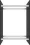 vidaXL - Haardhoutrek - 40x35x60 - cm - glas - zwart