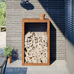 vidaXL - Haardhoutrek - 60x40x100 - cm - cortenstaal