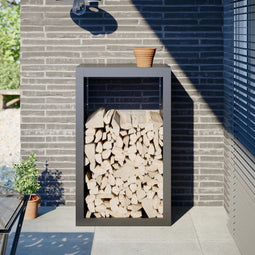 vidaXL - Haardhoutrek - 60x40x100 - cm - staal - antracietkleurig