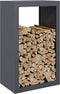vidaXL - Haardhoutrek - 60x40x100 - cm - staal - antracietkleurig
