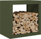 vidaXL - Haardhoutrek - 60x40x60 - cm - staal - groen