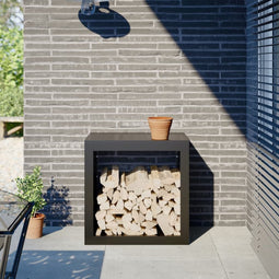 vidaXL - Haardhoutrek - 60x40x60 - cm - staal - zwart