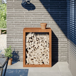 vidaXL - Haardhoutrek - 60x40x80 - cm - cortenstaal