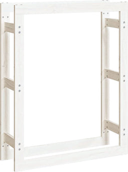 vidaXL - Haardhoutrek - 80x25x100 - cm - massief - grenenhout - wit
