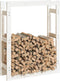vidaXL - Haardhoutrek - 80x25x100 - cm - massief - grenenhout - wit