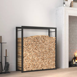 vidaXL - Haardhoutrek - 80x28x86 - cm - staal - matzwart