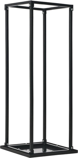 vidaXL - Haardhoutrek - met - basis - 37x37x113 - cm - staal - zwart