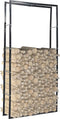 vidaXL - Haardhoutrek - met - basis - 37x37x113 - cm - staal - zwart
