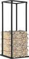 vidaXL - Haardhoutrek - met - basis - 37x37x113 - cm - staal - zwart