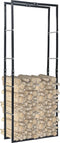 vidaXL - Haardhoutrek - met - basis - 37x37x113 - cm - staal - zwart