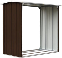 vidaXL - Haardhoutschuur - 172x91x154 - cm - gegalvaniseerd - staal - bruin