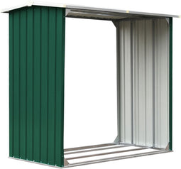 vidaXL - Haardhoutschuur - 172x91x154 - cm - gegalvaniseerd - staal - groen