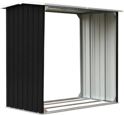 vidaXL - Haardhoutschuur - 172x91x154 - cm - gegalvaniseerd - staal - antraciet