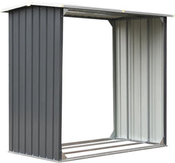 vidaXL - Haardhoutschuur - 172x91x154 - cm - gegalvaniseerd - staal - grijs