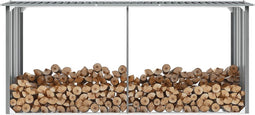 vidaXL - Haardhoutschuur - 330x92x153 - cm - gegalvaniseerd - staal - antraciet