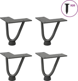 vidaXL - Haarspeld - tafelpoten - 4 - st - 10 - cm - massief - staal - antracietkleurig