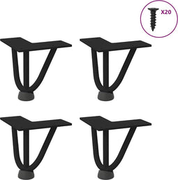 vidaXL - Haarspeld - tafelpoten - 4 - st - 10 - cm - massief - staal - zwart