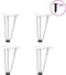 vidaXL - Haarspeld - tafelpoten - 4 - st - 20 - cm - massief - staal - wit