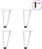 vidaXL - Haarspeld - tafelpoten - 4 - st - 20 - cm - massief - staal - wit