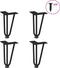 vidaXL - Haarspeld - tafelpoten - 4 - st - 20 - cm - massief - staal - zwart